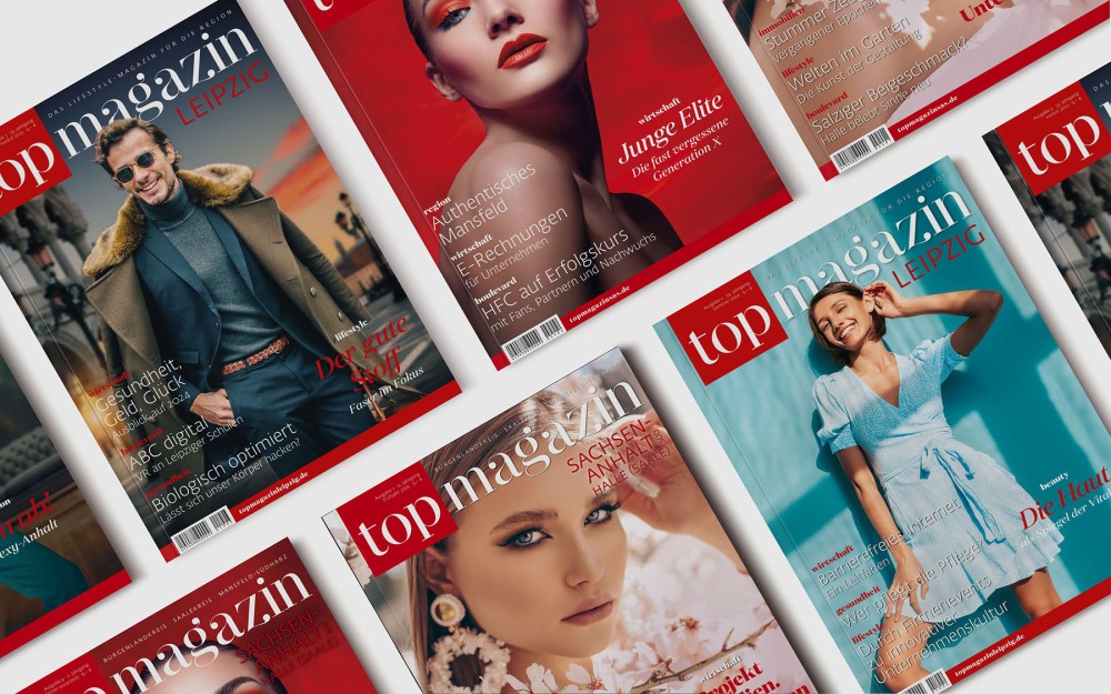 Verschiedene Cover der Ausgaben des Top Magazins